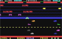 In game image of Froggee on the Commodore 64.