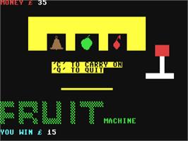 In game image of Fruit Machine (Melbourne House) on the Commodore 64.