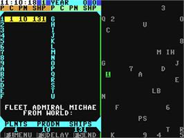 In game image of Galactic Conquest (Victory Software) on the Commodore 64.