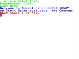 In game image of Ghost Town on the Commodore 64.