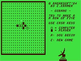 In game image of Gobang (Input 64) on the Commodore 64.