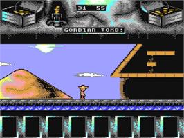 In game image of Gordian Tomb on the Commodore 64.