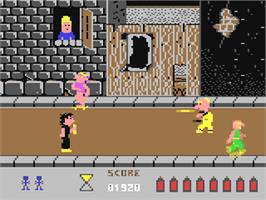 In game image of Graffiti Man on the Commodore 64.