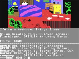 In game image of Gremlins - The Adventure on the Commodore 64.