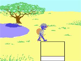 In game image of Grover's Animal Adventures on the Commodore 64.