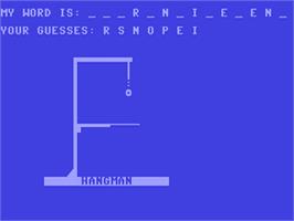 In game image of Hangman 2 (CP Verlag) on the Commodore 64.