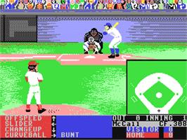 In game image of HardBall! on the Commodore 64.