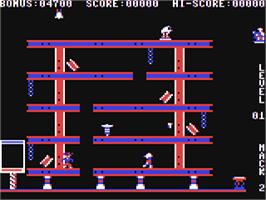 In game image of Hard Hat Mack on the Commodore 64.