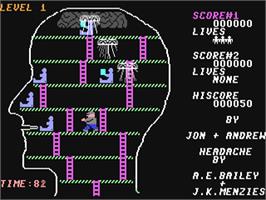 In game image of Headache on the Commodore 64.
