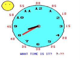 In game image of Hickory Dickory Dock (Melody Hall) on the Commodore 64.
