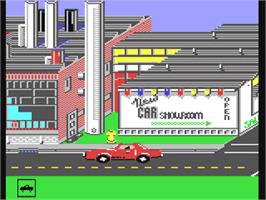 In game image of Hot Wheels (64'er) on the Commodore 64.