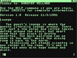 In game image of Hotel Hell - Not A Nice Place To Die on the Commodore 64.