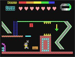 In game image of Howard The Coder on the Commodore 64.