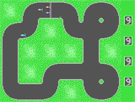 In game image of Hyper Cars on the Commodore 64.