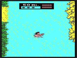 In game image of Ikari 3 - The Rescue on the Commodore 64.