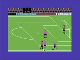 In game image of International Football (Cult Games) on the Commodore 64.