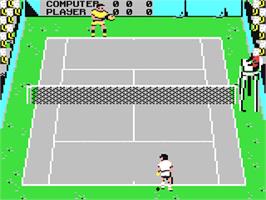 In game image of International Tennis (Commodore) on the Commodore 64.