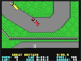 In game image of International Truck Racing on the Commodore 64.
