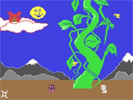 In game image of Jack And The Beanstalk (Victory 1982) on the Commodore 64.
