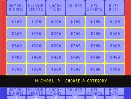 In game image of Jeopardy! - New Sports Edition on the Commodore 64.