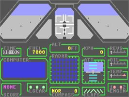 In game image of Jet Strike Mission on the Commodore 64.