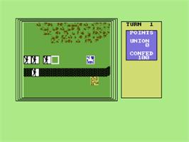 In game image of Johnny Reb 2 on the Commodore 64.