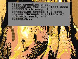 In game image of Journey To The Center Of The Earth (Chip Software) on the Commodore 64.