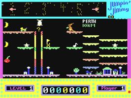 In game image of Jumpin' Jimmy on the Commodore 64.