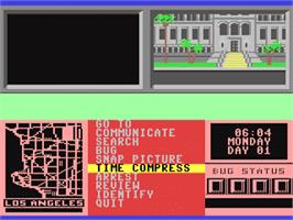 In game image of L.A. Crackdown on the Commodore 64.