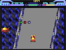 In game image of LED Storm on the Commodore 64.