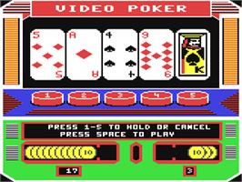 In game image of Las Vegas Video Poker on the Commodore 64.