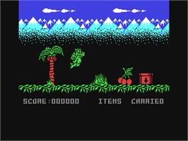 In game image of Little Puff in Dragonland on the Commodore 64.