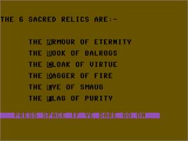 In game image of Lord Of The Balrogs on the Commodore 64.