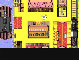 In game image of Lucky Luke on the Commodore 64.
