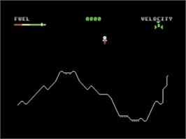 In game image of Lunar Lander (Timeworks) on the Commodore 64.
