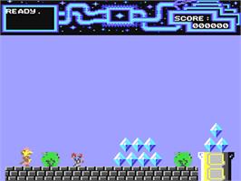 In game image of Mario Goes To Diamonds on the Commodore 64.