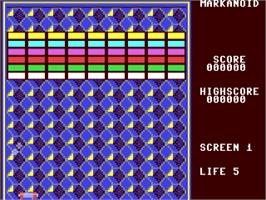 In game image of Markanoid on the Commodore 64.