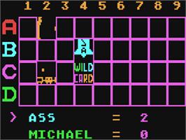 In game image of Match Boxes (Alpha Software) on the Commodore 64.
