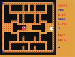 In game image of Maze Eater (Cascade Games) on the Commodore 64.