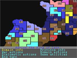 In game image of Medieval Lords: Soldier Kings of Europe on the Commodore 64.