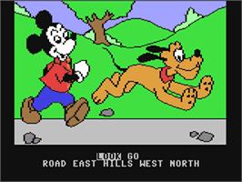 In game image of Mickey's Space Adventure on the Commodore 64.