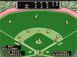 In game image of MicroLeague Baseball on the Commodore 64.