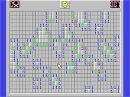 In game image of Minesweeper (Binary Zone PD) on the Commodore 64.