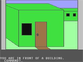 In game image of Mission Asteroid on the Commodore 64.