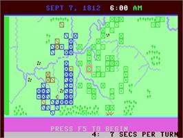 In game image of Napoleon In Russia: Borodino 1812 on the Commodore 64.