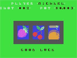 In game image of Neg Slot Machine on the Commodore 64.