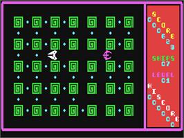 In game image of Nomad - The Space Pirate on the Commodore 64.