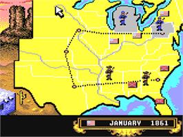 In game image of North And South! (Octagon) on the Commodore 64.