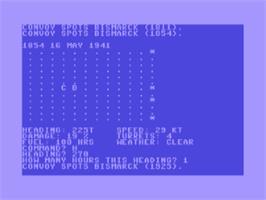 In game image of North Atlantic Convoy Raider on the Commodore 64.