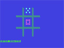 In game image of Noughts and Crosses (Binary Zone) on the Commodore 64.